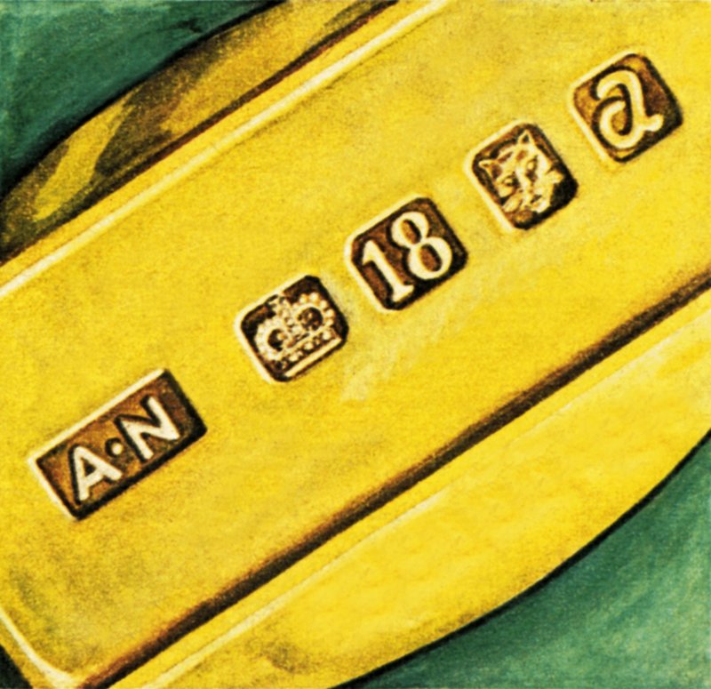 Hallmarks on gold by English School