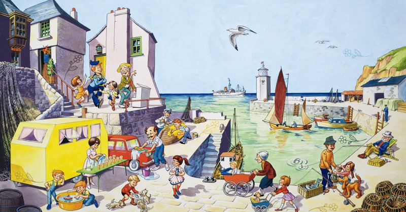 Harbour Scene by English School