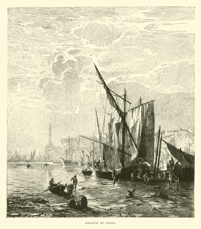 Harbour of Genoa by English School