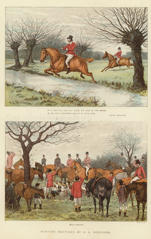 Hunting Sketches by English School