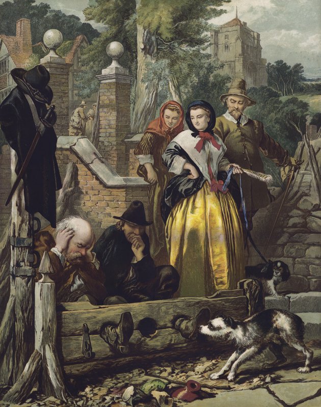 In the Stocks by English School