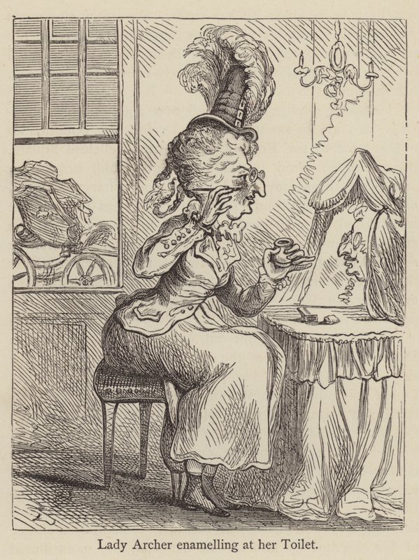 Lady Archer enamelling at her Toilet by English School