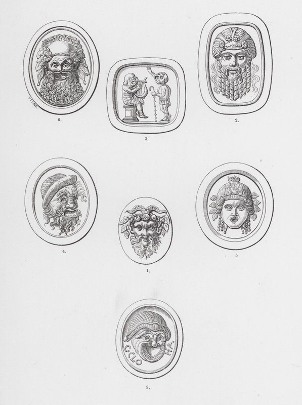 Masks (engraving) by English School