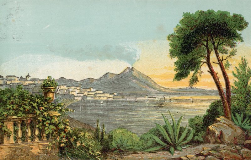 Mediterranean scene by English School