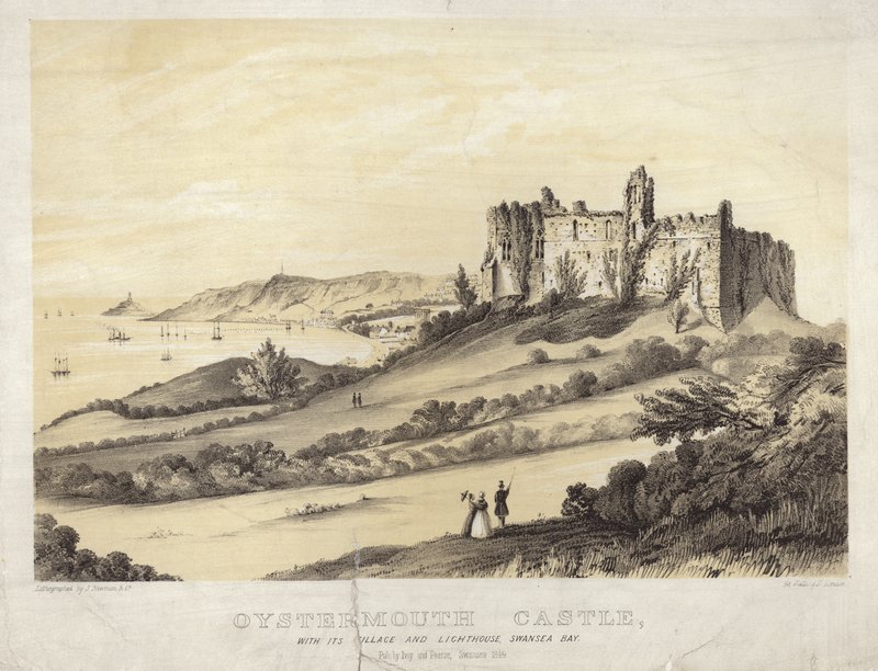 Oystermouth Castle by English School