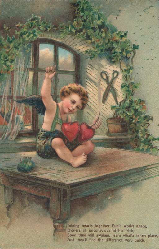 Putto Joining Hearts by English School