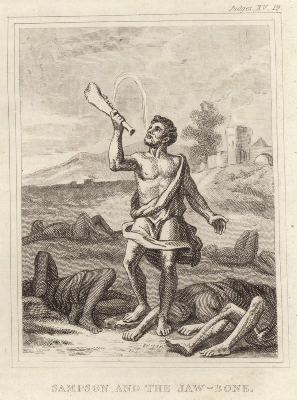 Samson and the Jaw-Bone by English School