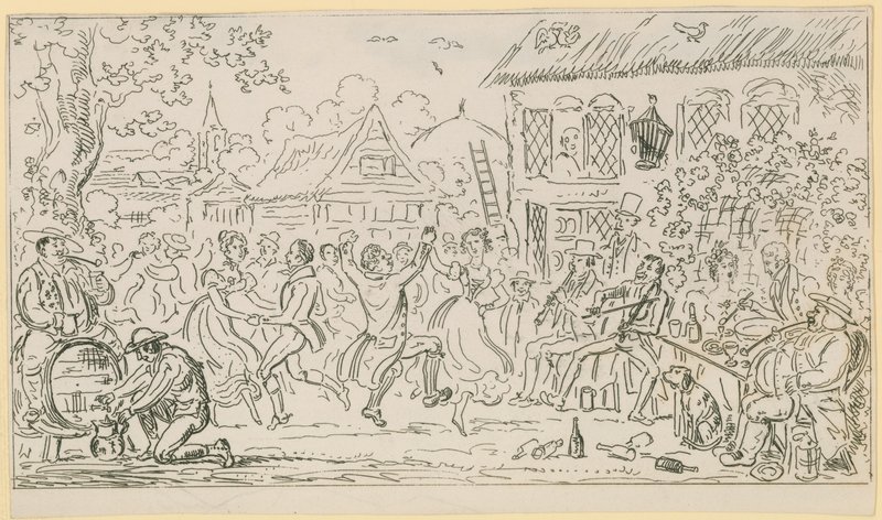 Scene of London life by English School