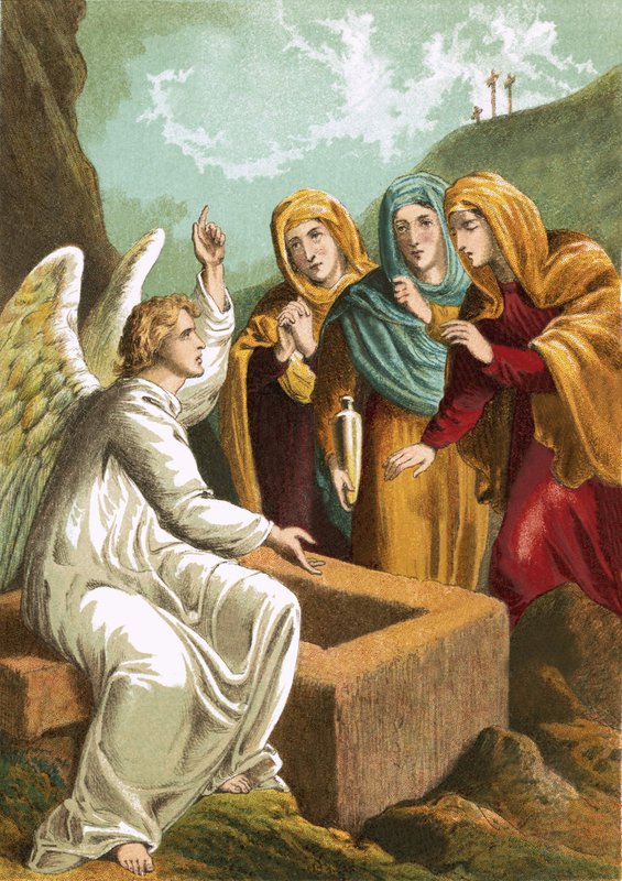 The angel at the Sepulchre by English School