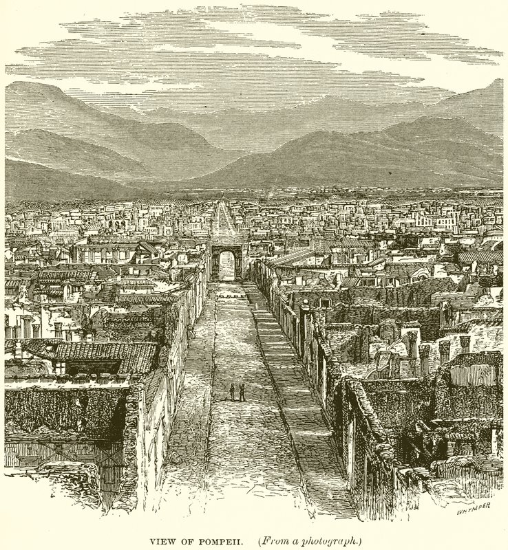 View of Pompeii by English School