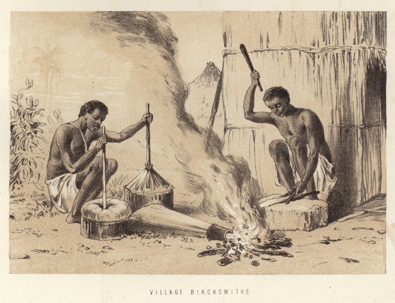 Village Blacksmiths by English School