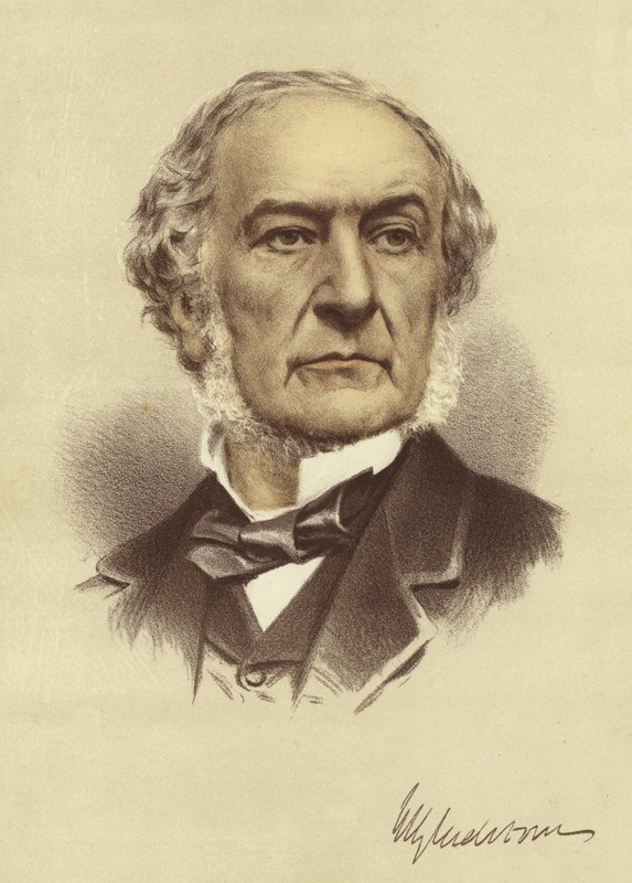 W E Gladstone by English School