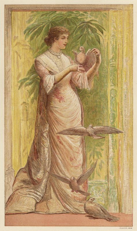Woman with Doves by English School