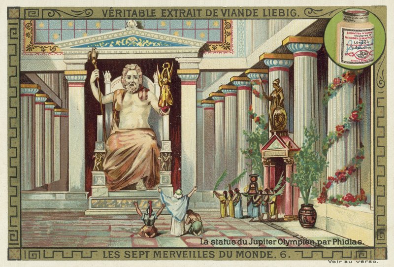Statue of Zeus at Olympia, Greece, by Phidias by European School