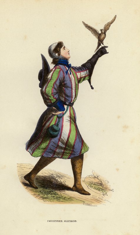 German Falconer by European School