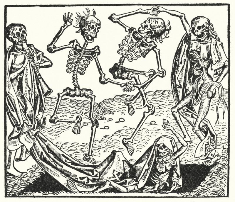 Skeletons of a medieval death dance by European School