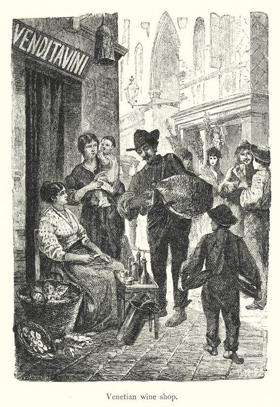 Venetian wine shop by European School