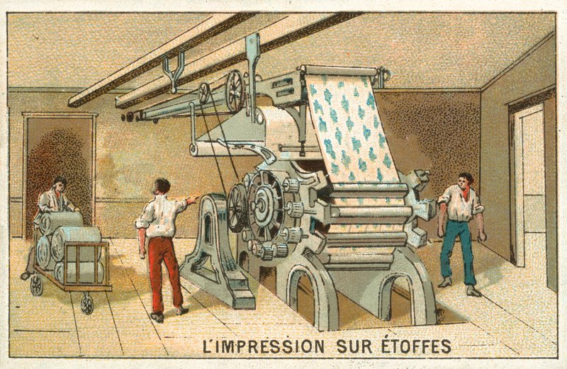 Printing on fabric by French School