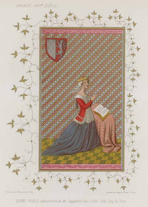 A noblewoman in prayer by French School