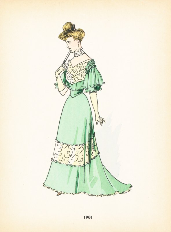 Ladies fashion, 1901 by French School