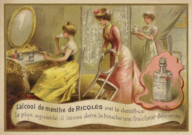 Lady Using Mouthwash by French School