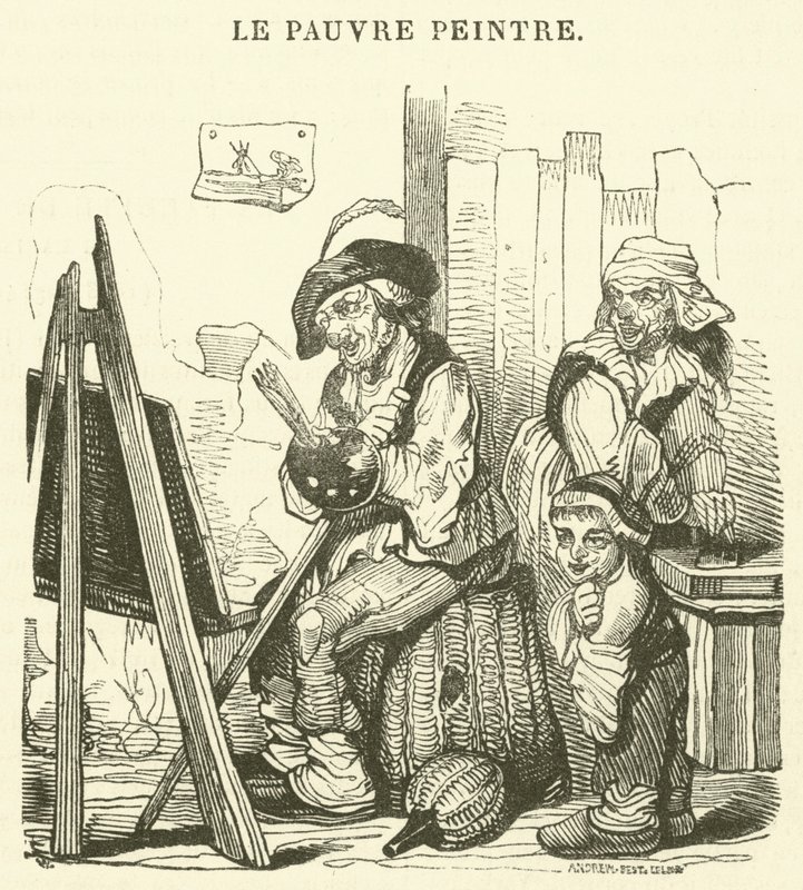 The Poor Painter by French School