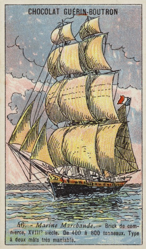 Merchant brig by French School