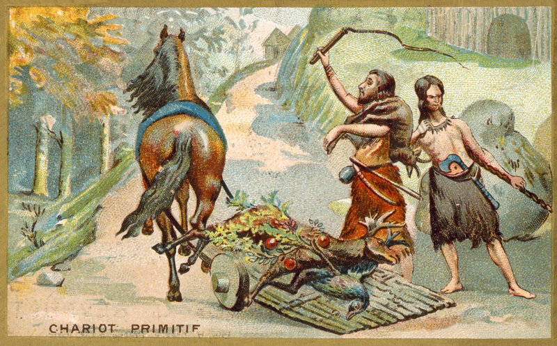 Primitive wagon by French School