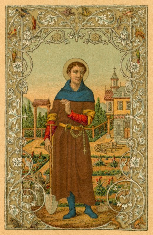 Saint Fiacre, Hermit by French School