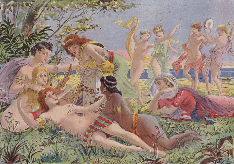 Sappho in Lesbos by French School
