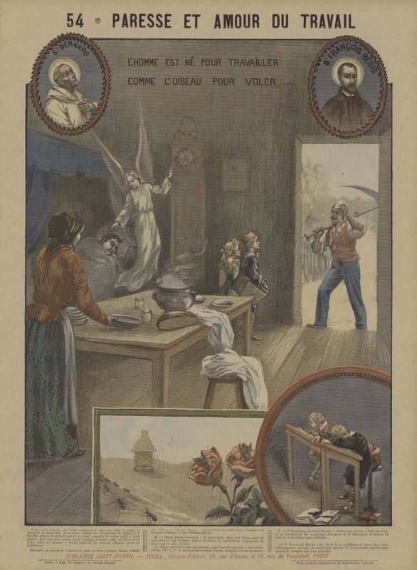 Sloth and diligence by French School