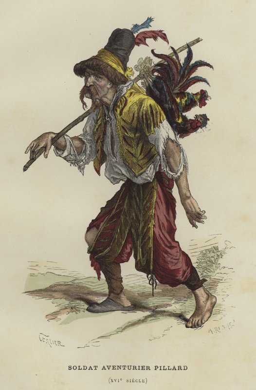 Soldier and looter by French School