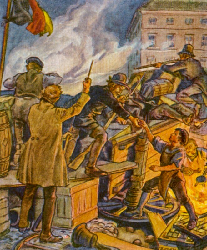 Barricade Fight by German School