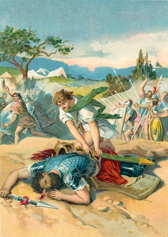 David and Goliath by German School