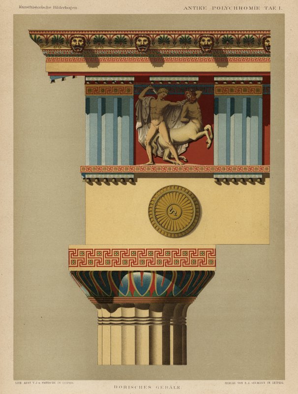 Doric Entablature by German School