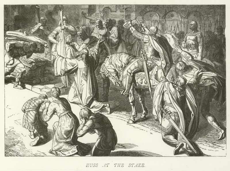 Huss at the Stake by German School