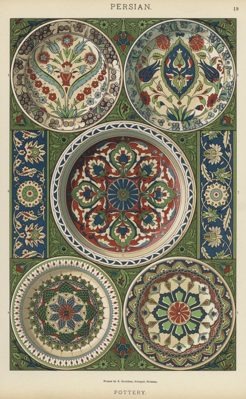 Persian, Pottery by German School