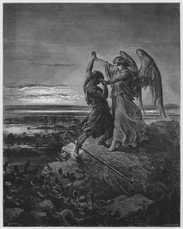Jacob wrestling with the Angel by Gustave Dore