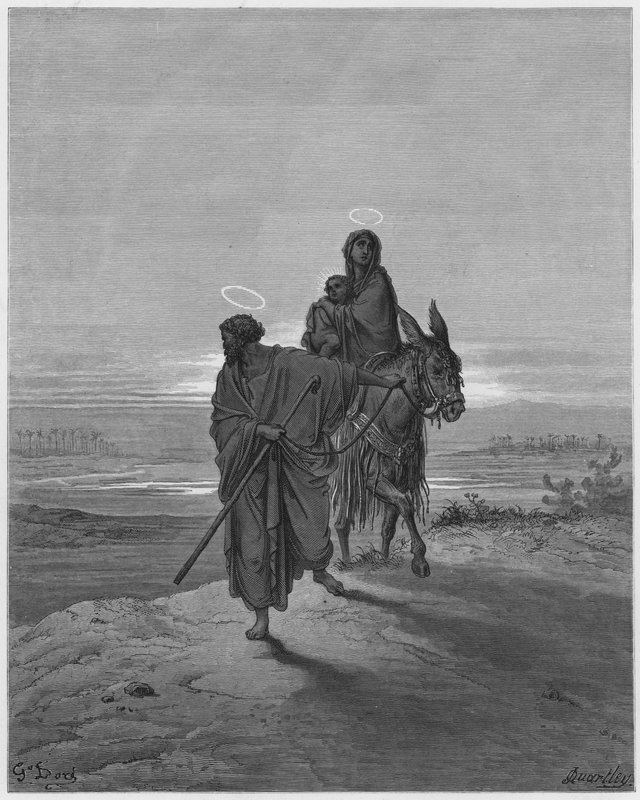 The flight into Egypt by Gustave Dore