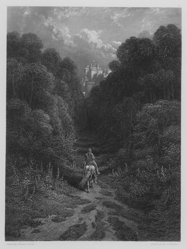 Lancelot Approaching the Castle of Astolat by Gustave after Dore