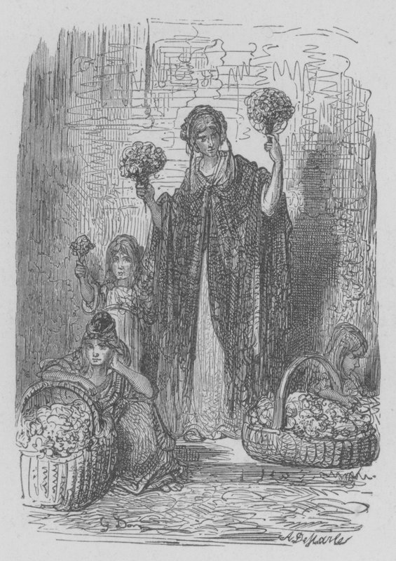 Flower Merchant by Gustave after Dore