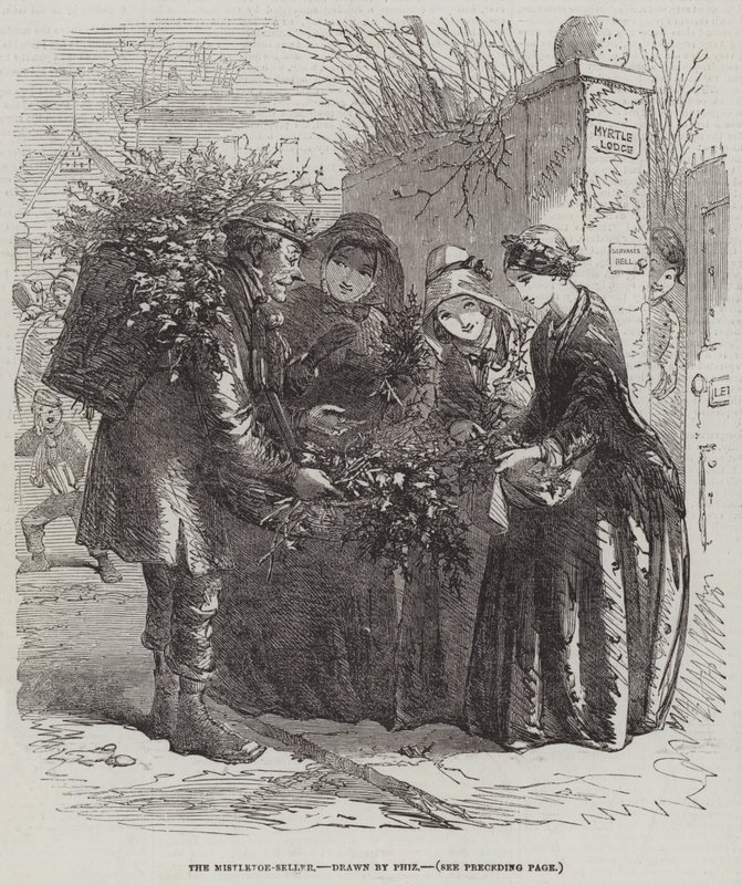 The Mistletoe-Seller by Hablot Knight Browne