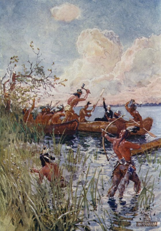 Attacked by Iroquois by Henry Sandham