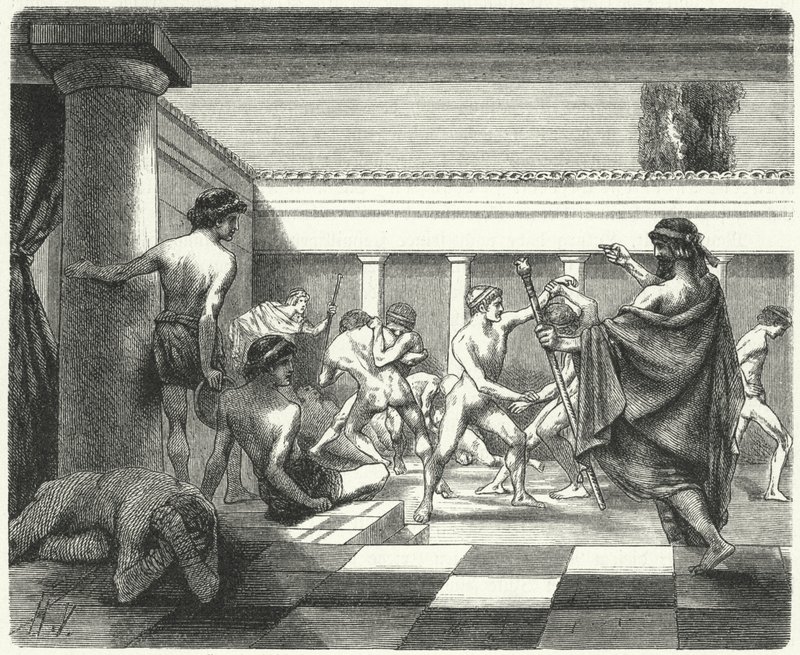 Spartan youths by Hermann Vogel