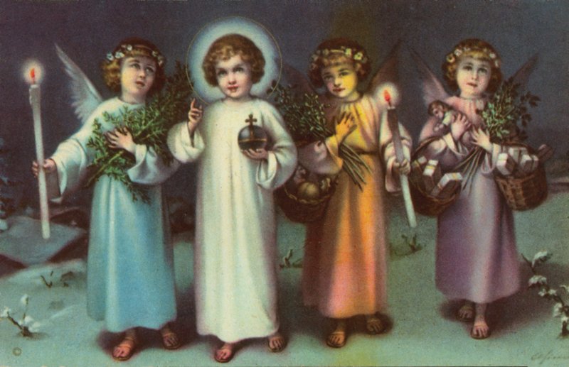 Saint and Angels by Italian School