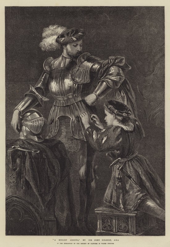 A Knight Arming by John Gilbert