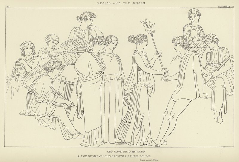 Hesoid and the Muses by John Flaxman