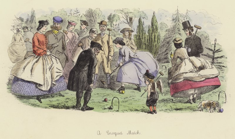 A Croquet Match by John Leech