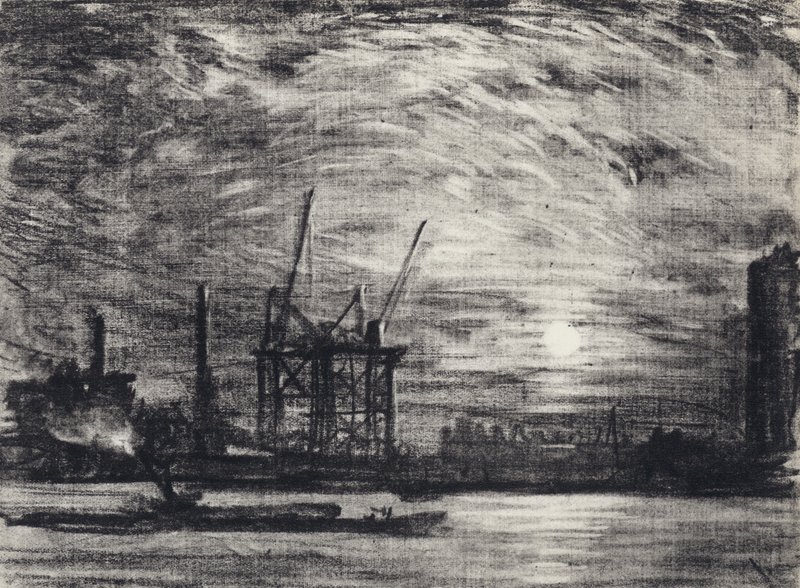 Sunset over Waterloo by Joseph Pennell