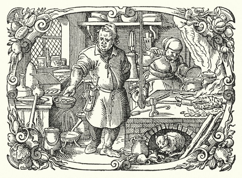 Kitchen scene by Jost (after) Amman